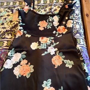 Sau Lee Black Dress with Floral Design